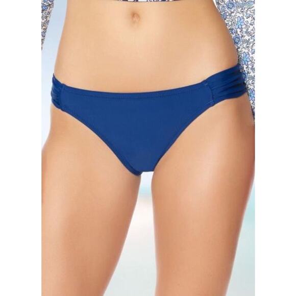 5/$25 Jessica Simpson Navy Blue Bikini Hipster Bottoms Size Large - Picture 5 of 5